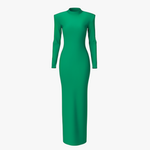 dress : Maxi Jurk Dames Groen - Elegante met Lange Mouwen in Groen van Pantino