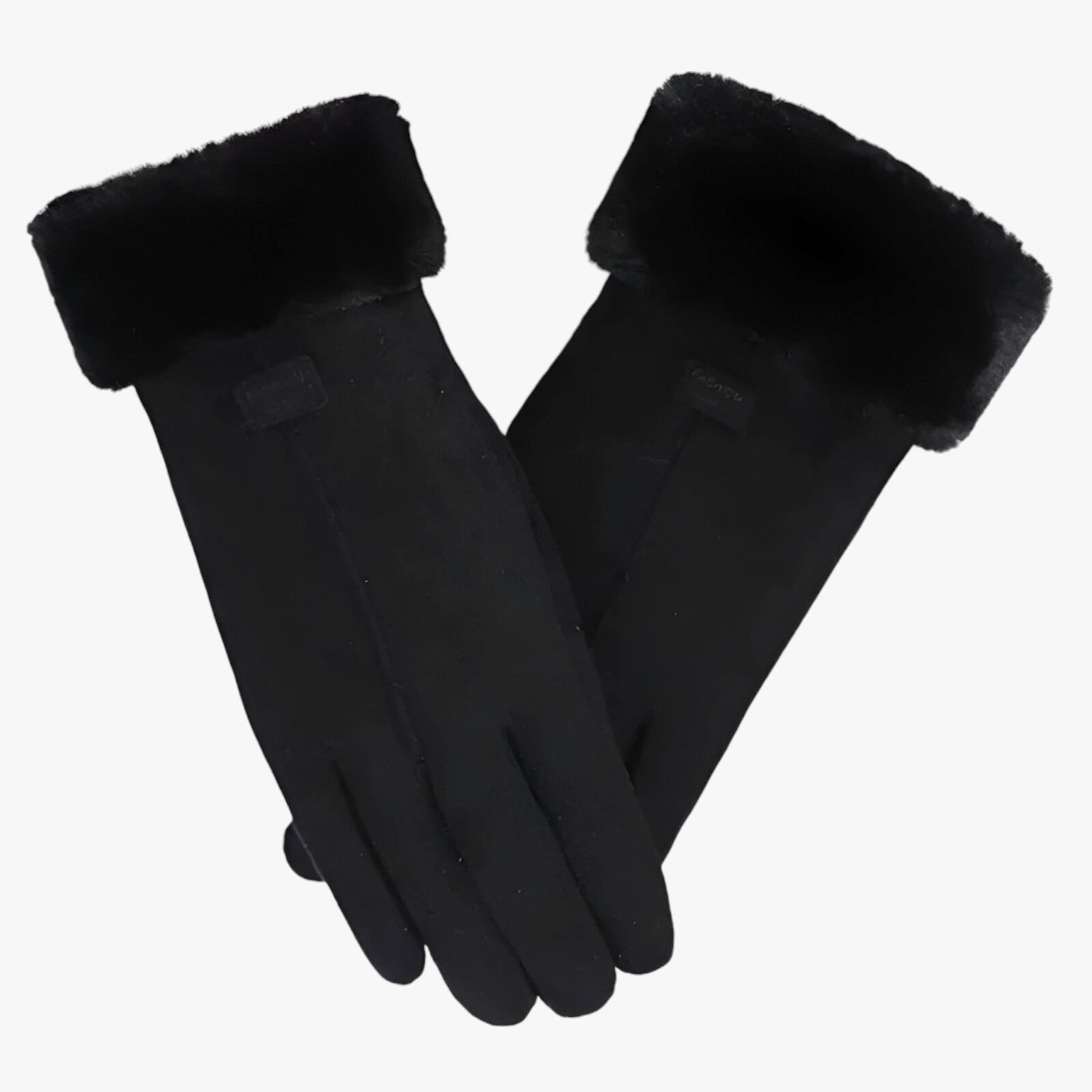 Gloves : Handschoenen Dames Grijs - FluffyWarm - Fashion in Zwart Één maat van Pantino