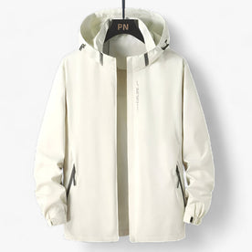 jacket : Grote Maten Kapuzenshirt - Waterdichte Windbreaker voor Buitenavonturen - Wit in Wit van Pantinoshop