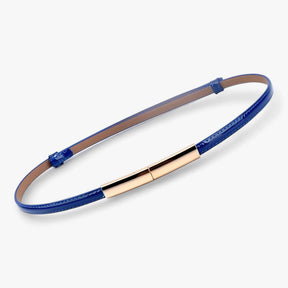 Belts : Verstelbare Lederen Tailleband Dames Leer - Zwart in Blauw 95cm van Pantino