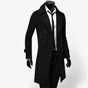 Trench Coat : Trenchcoat voor Heren - Thermoregulerende Elegantie Zwart in van Pantino