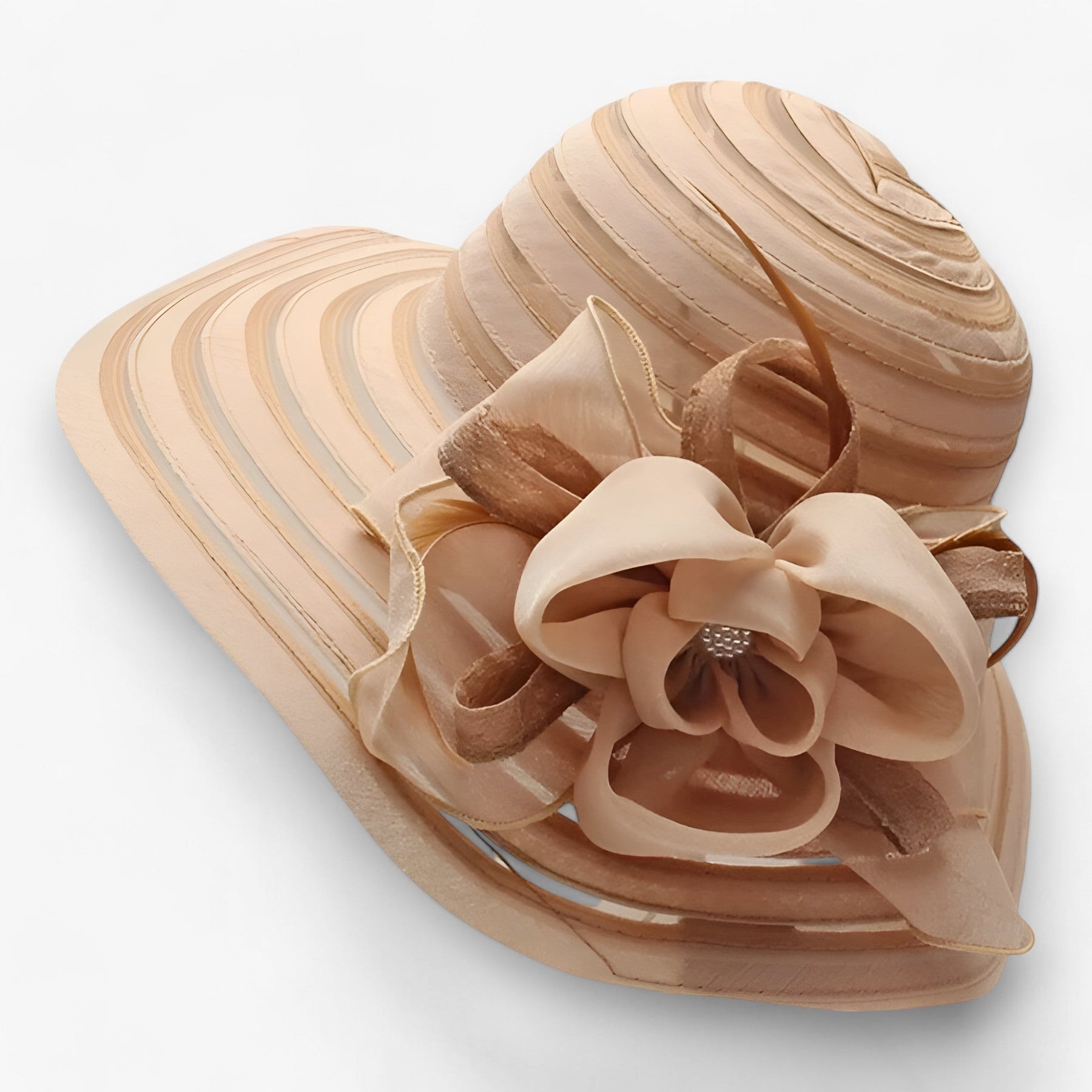 Sun Hat : Organza Zonnehoed voor Dames - Elegante Bescherming Tegen de Zon in Kaki M56-58cm van Pantino