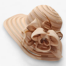Sun Hat : Organza Zonnehoed voor Dames - Elegante Bescherming Tegen de Zon in Kaki M56-58cm van Pantino
