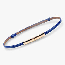 Women's Belt : Riem Dames Zwart - Aanpasbaar Leren Leer in Blauw 95cm van Pantino