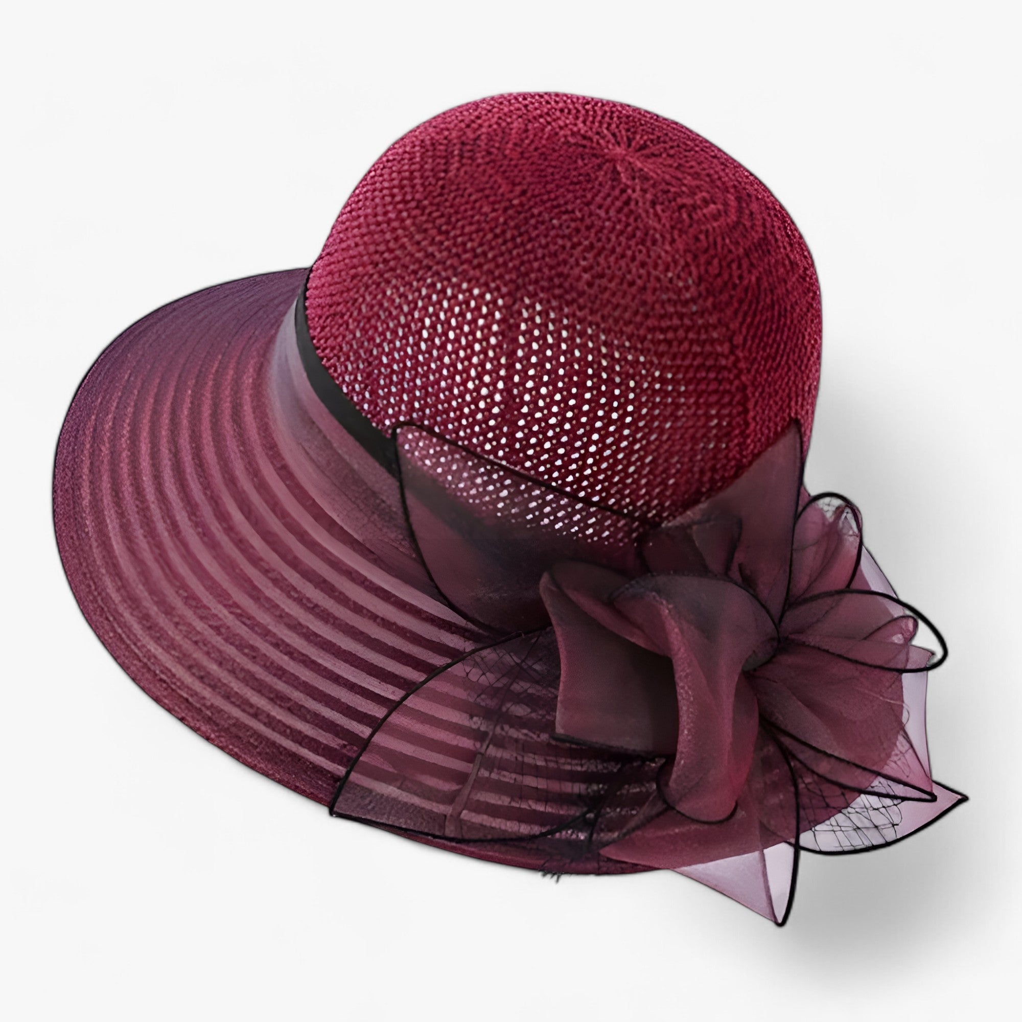 Sun Hat : Hoed Dames Khaki - Stijlvolle Dameshoed - Brede Rand voor Bescherming Tegen de Zon in Wijn rood van Pantino