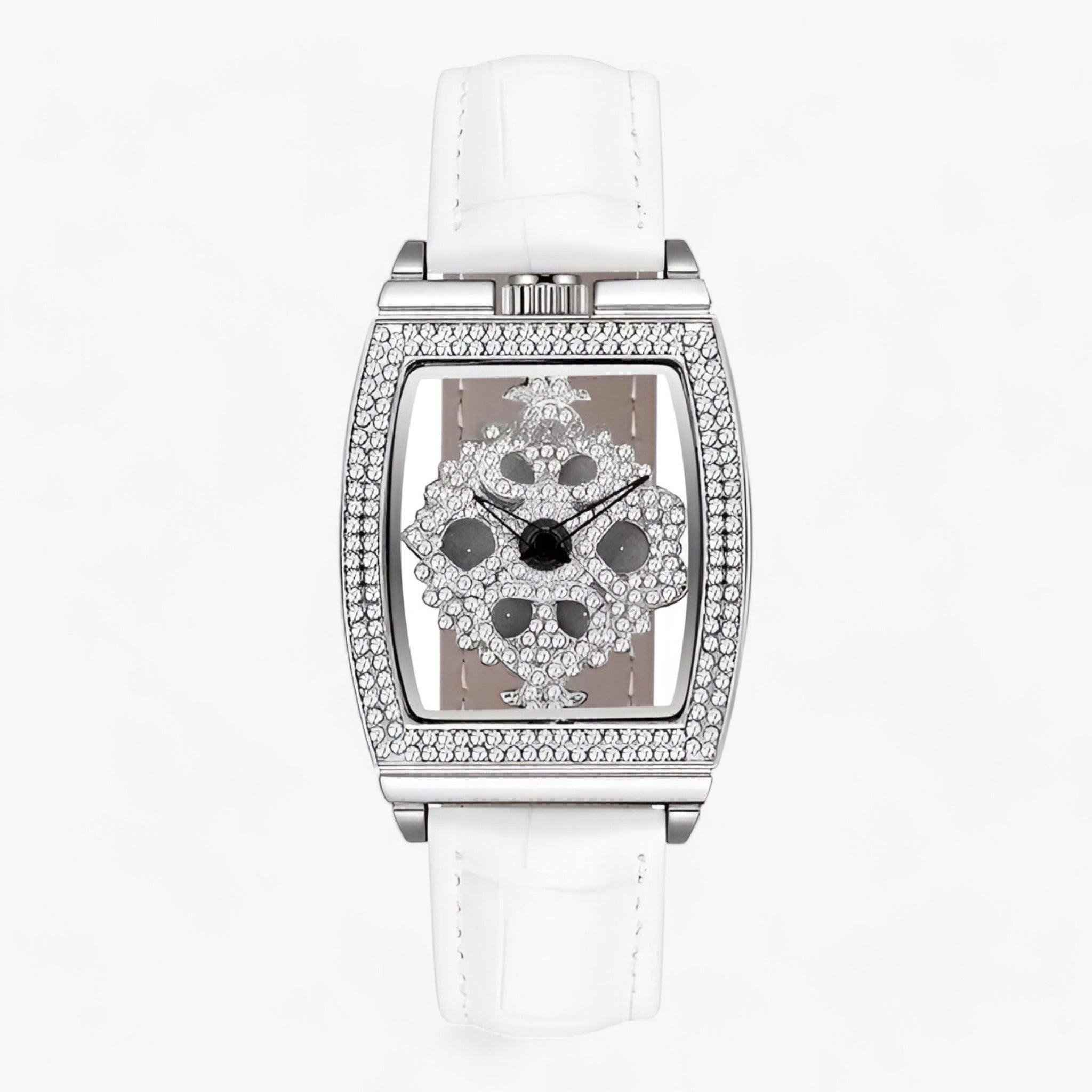 watches : Horloge Dames Groen - Luxe Quartz - Sprankelende Elegantie in Wit van Pantino