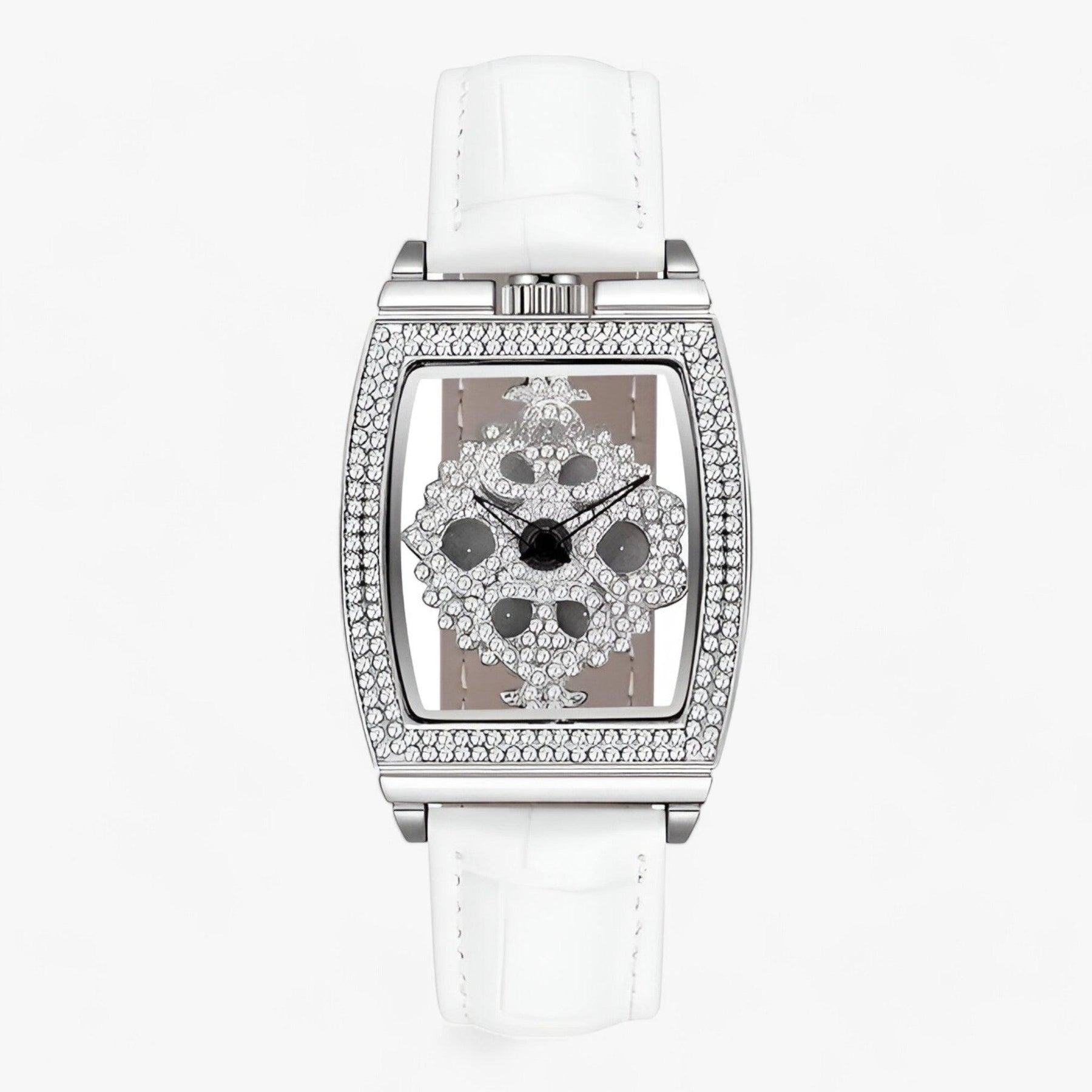 watches : Horloge Dames Groen - Luxe Quartz - Sprankelende Elegantie in Wit van Pantino