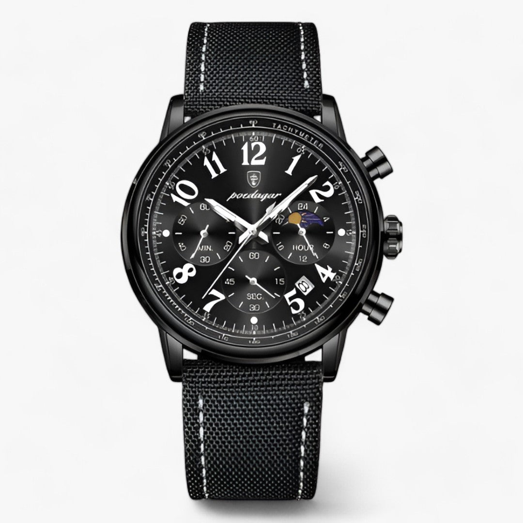 watches : Horloge Roségoud Bruin - Luxe Militair Sporthorloge - Waterdicht & Lichtgevend in Zwart Zwart van Pantino