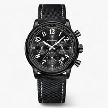 watches : Horloge Roségoud Bruin - Luxe Militair Sporthorloge - Waterdicht & Lichtgevend in Zwart Zwart van Pantino