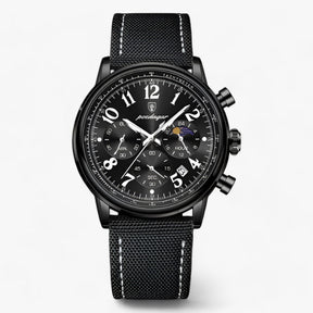 watches : Horloge Roségoud Bruin - Luxe Militair Sporthorloge - Waterdicht & Lichtgevend in Zwart Zwart van Pantino