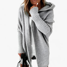 Cardigan : Cardigan Lavendel - Gebreide Hoodie - Chic en Comfortabel voor de Herfst in Grijs van Pantino