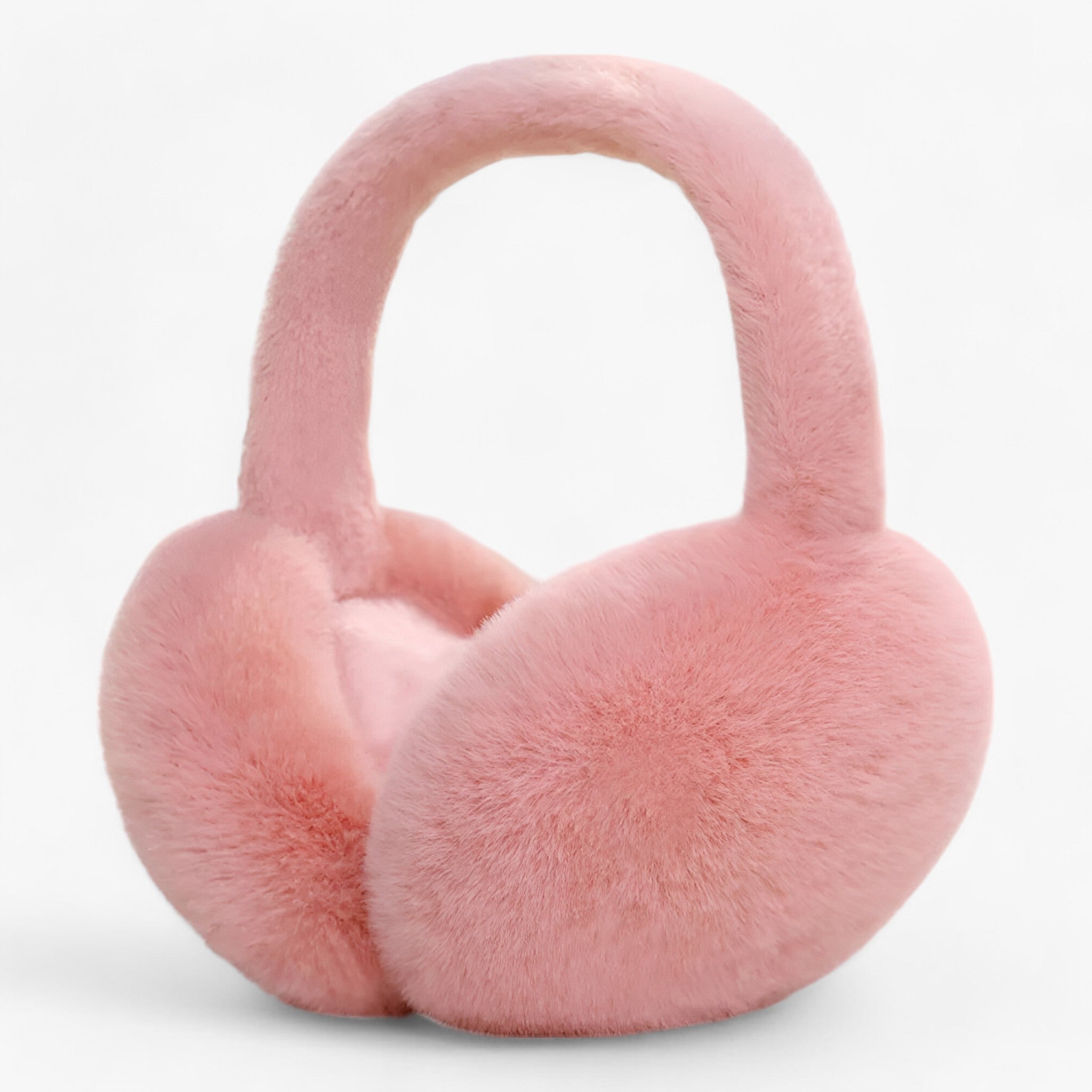 Earmuffs : Zachte Pluche Oordopjes - Bescherming Tegen de Kou - Grijs in Donkerroze van Pantino