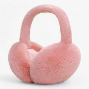 Earmuffs : Zachte Pluche Oordopjes - Bescherming Tegen de Kou - Grijs in Donkerroze van Pantino