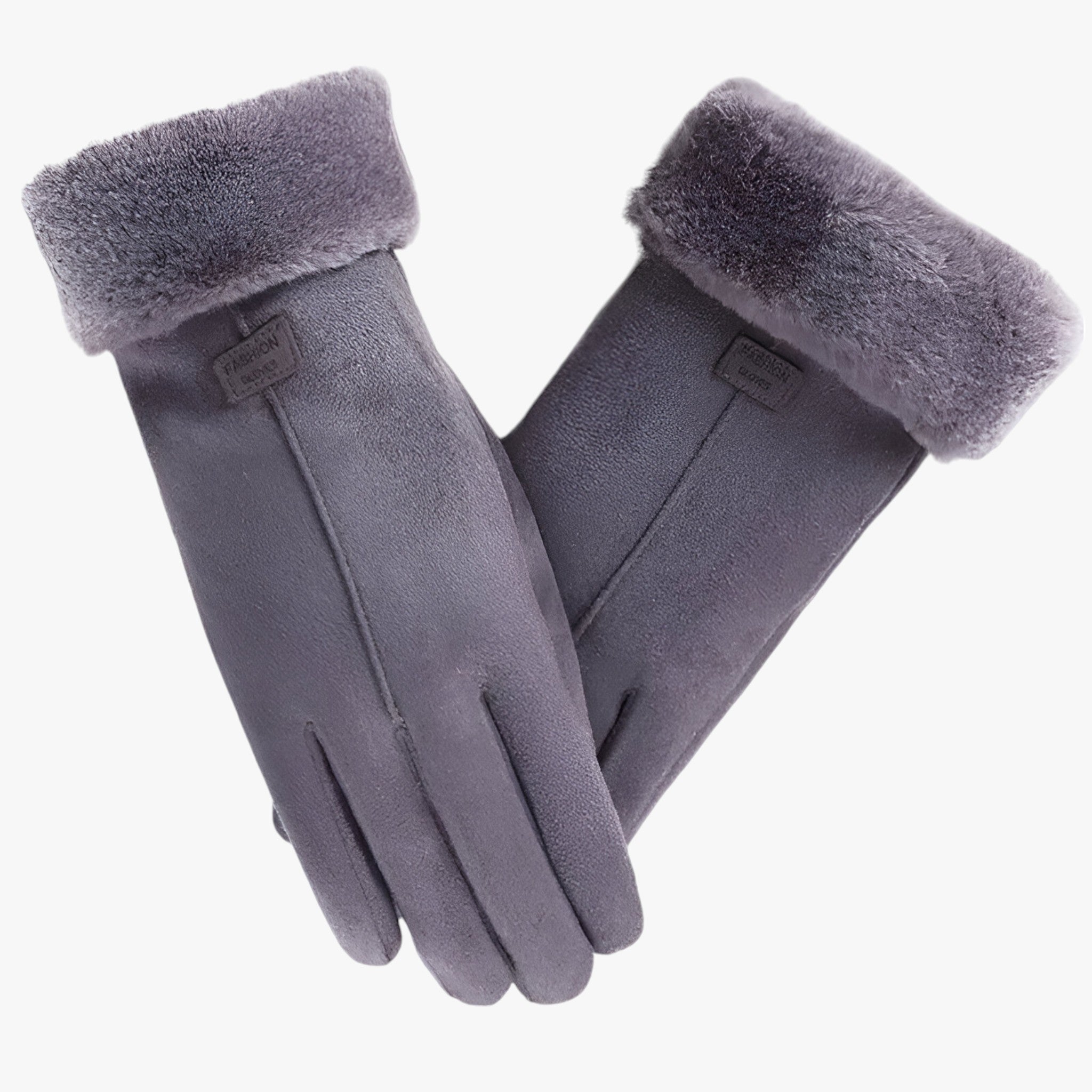 Gloves : Handschoenen Dames Grijs - FluffyWarm - Fashion in Grijs Één maat van Pantino