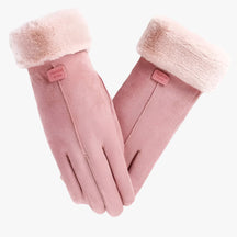 Gloves : Handschoenen Dames Grijs - FluffyWarm - Fashion in Roze Één maat van Pantino