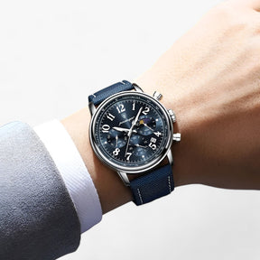 watches : Horloge Roségoud Bruin - Luxe Militair Sporthorloge - Waterdicht & Lichtgevend in van Pantino