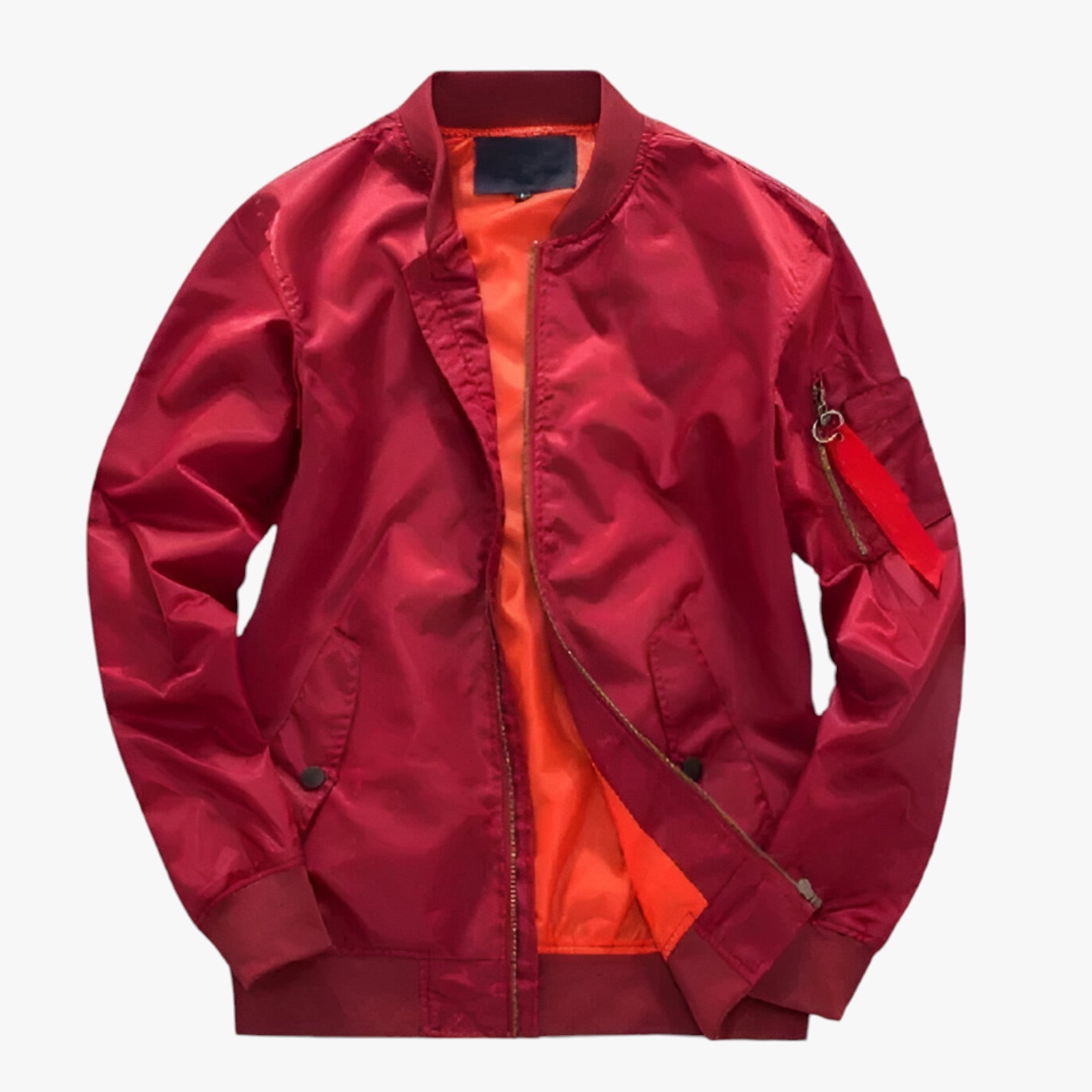 Bomber Jacket : Jack Donkergroen - Pilotenbomberjacke - Militairwarmte voor Herfst en Winter in Donkerrood van Pantino