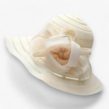 Sun Hat : Organza Zonnehoed voor Dames - Elegante Bescherming Tegen de Zon in Crème M56-58cm van Pantino