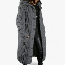 Cardigan : Oversized Cardigan - Moeiteloze Seizoensstijl - Geel in Donkergrijs van Pantino