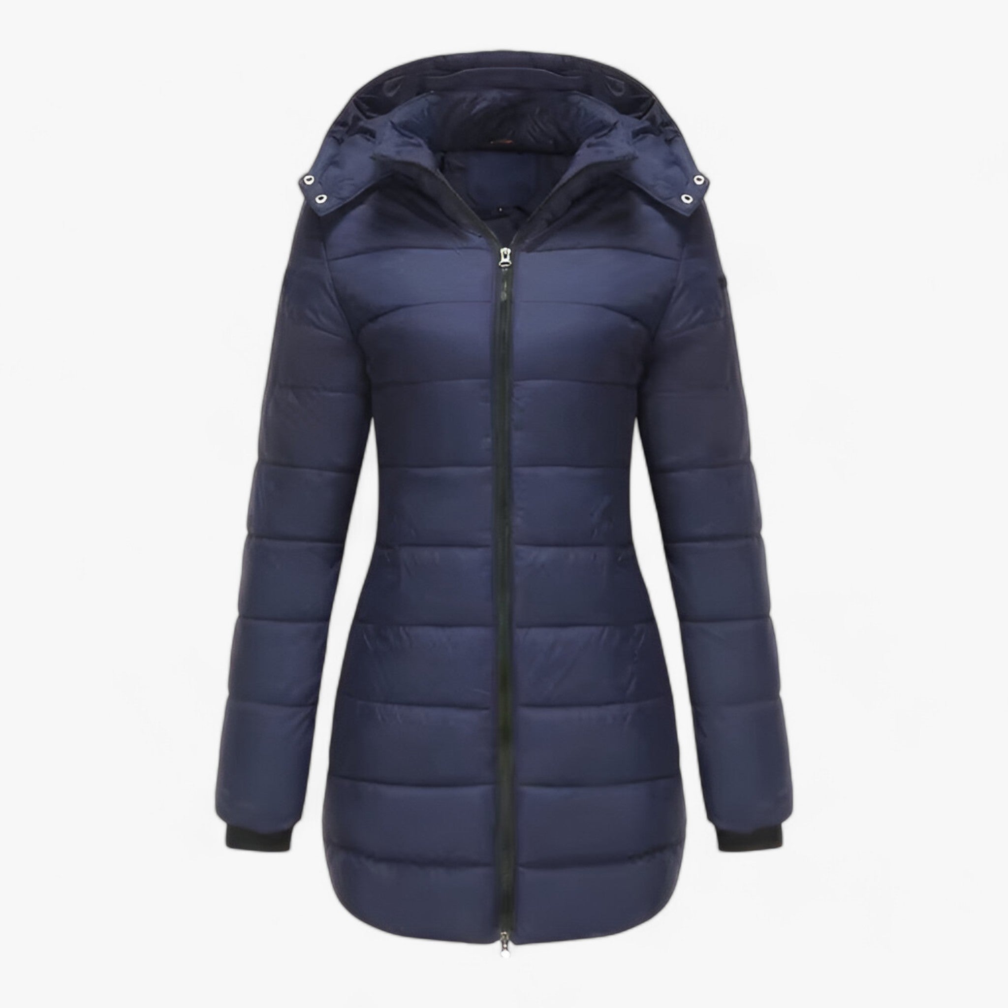 Parka : Lange Parka met Capuchon - Ultieme Warmte voor de Winter in Donkerblauw van Pantino