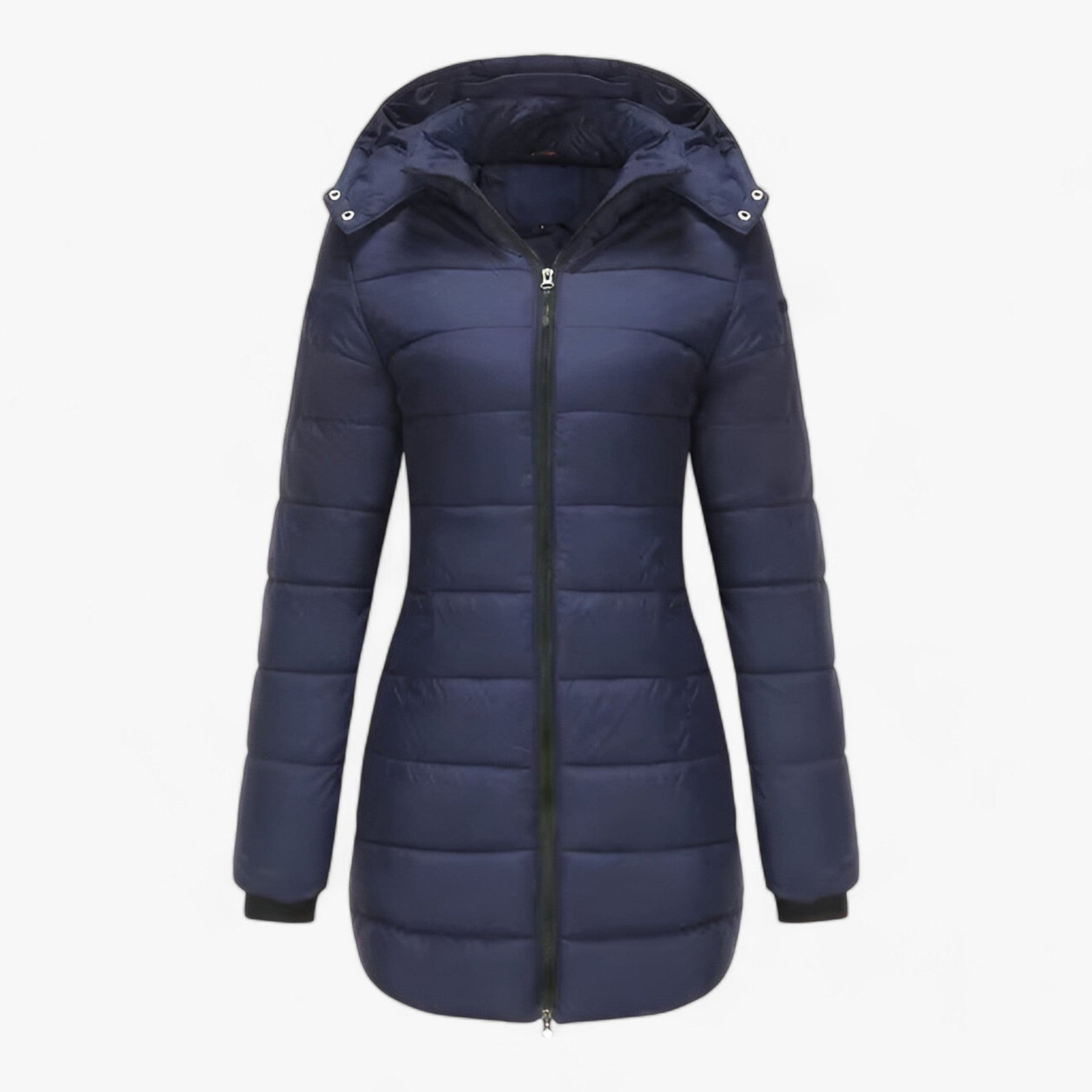 Parka : Lange Parka met Capuchon - Ultieme Warmte voor de Winter in Donkerblauw van Pantino