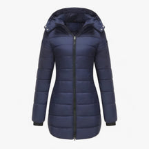 Parka : Lange Parka met Capuchon - Ultieme Warmte voor de Winter in Donkerblauw van Pantino