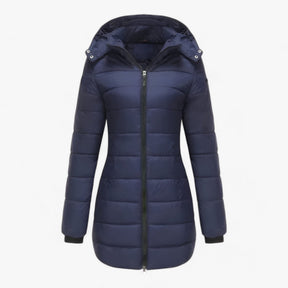 Parka : Lange Parka met Capuchon - Ultieme Warmte voor de Winter in Donkerblauw van Pantino