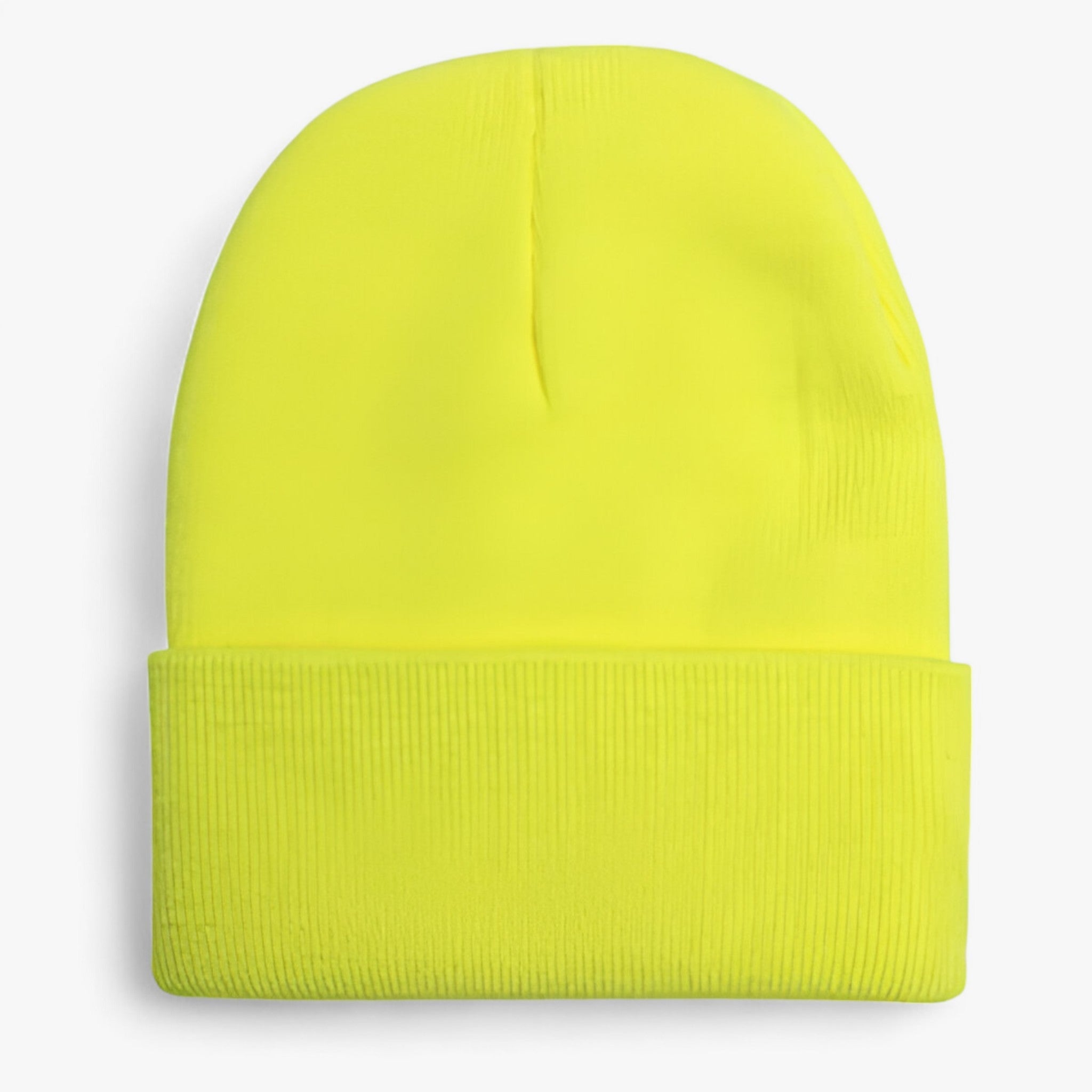 Beanie : Muts Dames Donkergrijs - Unisex Fleece - Zachte Warmte voor Iedereen in Neon-geel van Pantino