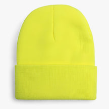 Beanie : Muts Dames Donkergrijs - Unisex Fleece - Zachte Warmte voor Iedereen in Neon-geel van Pantino