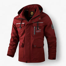 outdoor equipment : Heren Windjack - Waterdichte Winterbescherming - Wit in Rood van Pantino