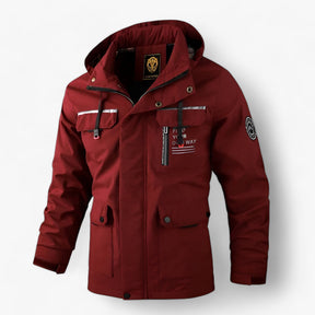 outdoor equipment : Heren Windjack - Waterdichte Winterbescherming - Wit in Rood van Pantino