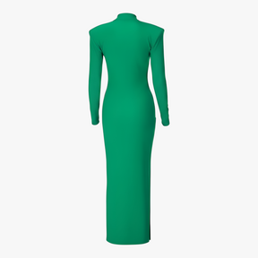 dress : Maxi Jurk Dames Groen - Elegante met Lange Mouwen in van Pantino