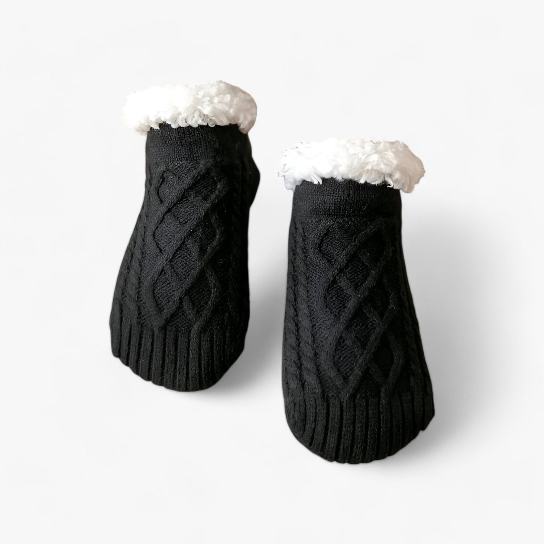 Socks : Sokken Marineblauw-Jacquard - Flauschige Thermosokken - Gezellige Warmte en Antislip (1 Paar + 1 Paar Gratis) in B Zwart van Pantino