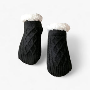 Socks : Sokken Marineblauw-Jacquard - Flauschige Thermosokken - Gezellige Warmte en Antislip (1 Paar + 1 Paar Gratis) in B Zwart van Pantino