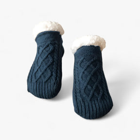 Socks : Sokken Marineblauw-Jacquard - Flauschige Thermosokken - Gezellige Warmte en Antislip (1 Paar + 1 Paar Gratis) in B Marineblauw van Pantino