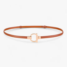 Belt : Elegante Riem Dames - Veilige Pasvorm met Gouden Gesp - Rood in Koffie 97cm van Pantino