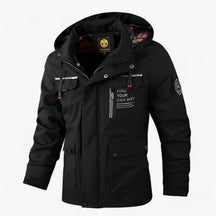 outdoor equipment : Heren Windjack - Waterdichte Winterbescherming - Wit in Zwart van Pantino