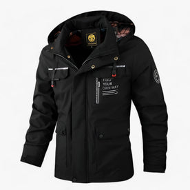 outdoor equipment : Heren Windjack - Waterdichte Winterbescherming - Wit in Zwart van Pantinoshop