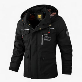 outdoor equipment : Heren Windjack - Waterdichte Winterbescherming - Wit in Zwart van Pantino