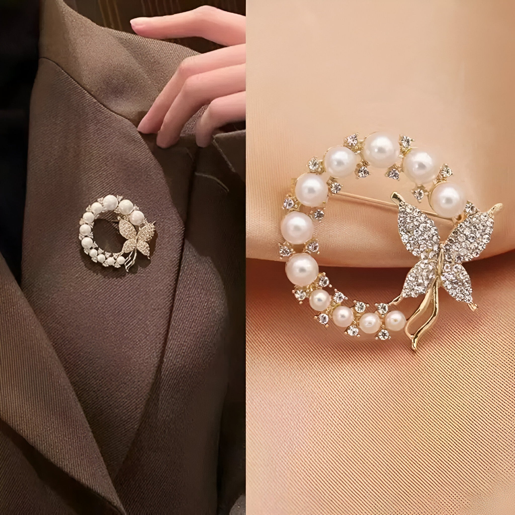 Brooch : Broche Dames Oranje - Aurelia Vlinder - Verhoog Je Stijl in van Pantino