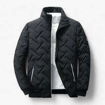 Jacket : Gewatteerde Jas - Ultieme Warmte en Stijlvolle Bescherming - Groen in Zwart van Pantino