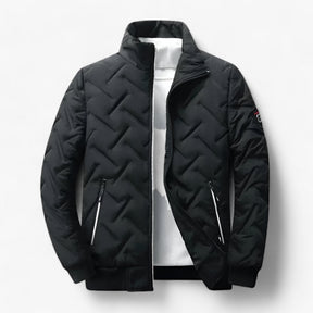 Jacket : Gewatteerde Jas - Ultieme Warmte en Stijlvolle Bescherming - Groen in Zwart van Pantino