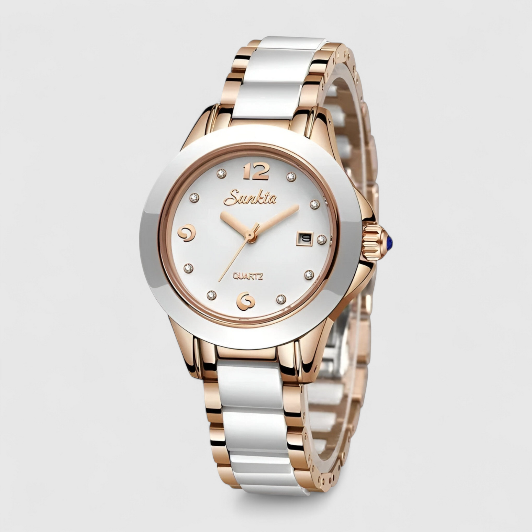 watches : Keramische Klok - Tijdloze Schoonheid en Betrouwbaarheid - Zilver Zwart in Roségoud Wit van Pantino