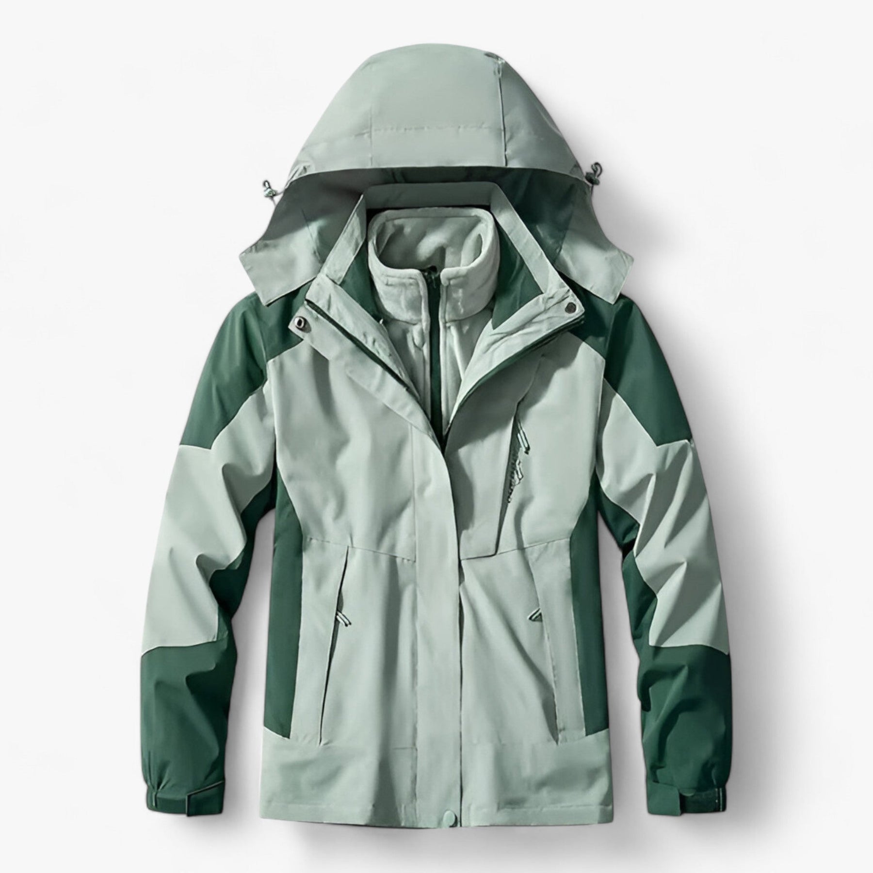 outdoor equipment : Buiten Ensemble 3-in-1 - Winterwarm Waterdicht - Witte Mannen in Groene Vrouwen van Pantino