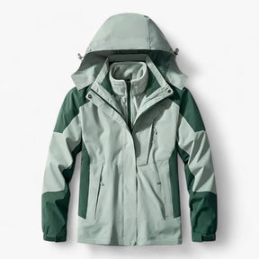 outdoor equipment : Buiten Ensemble 3-in-1 - Winterwarm Waterdicht - Witte Mannen in Groene Vrouwen van Pantino