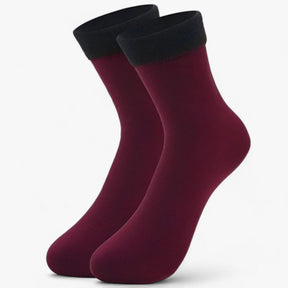 Socks : Sokken van Fluweelachtig Wol - Ultieme Winterwarmte (1 Paar + 1 Paar Gratis) - Grijs in Rood van Pantino