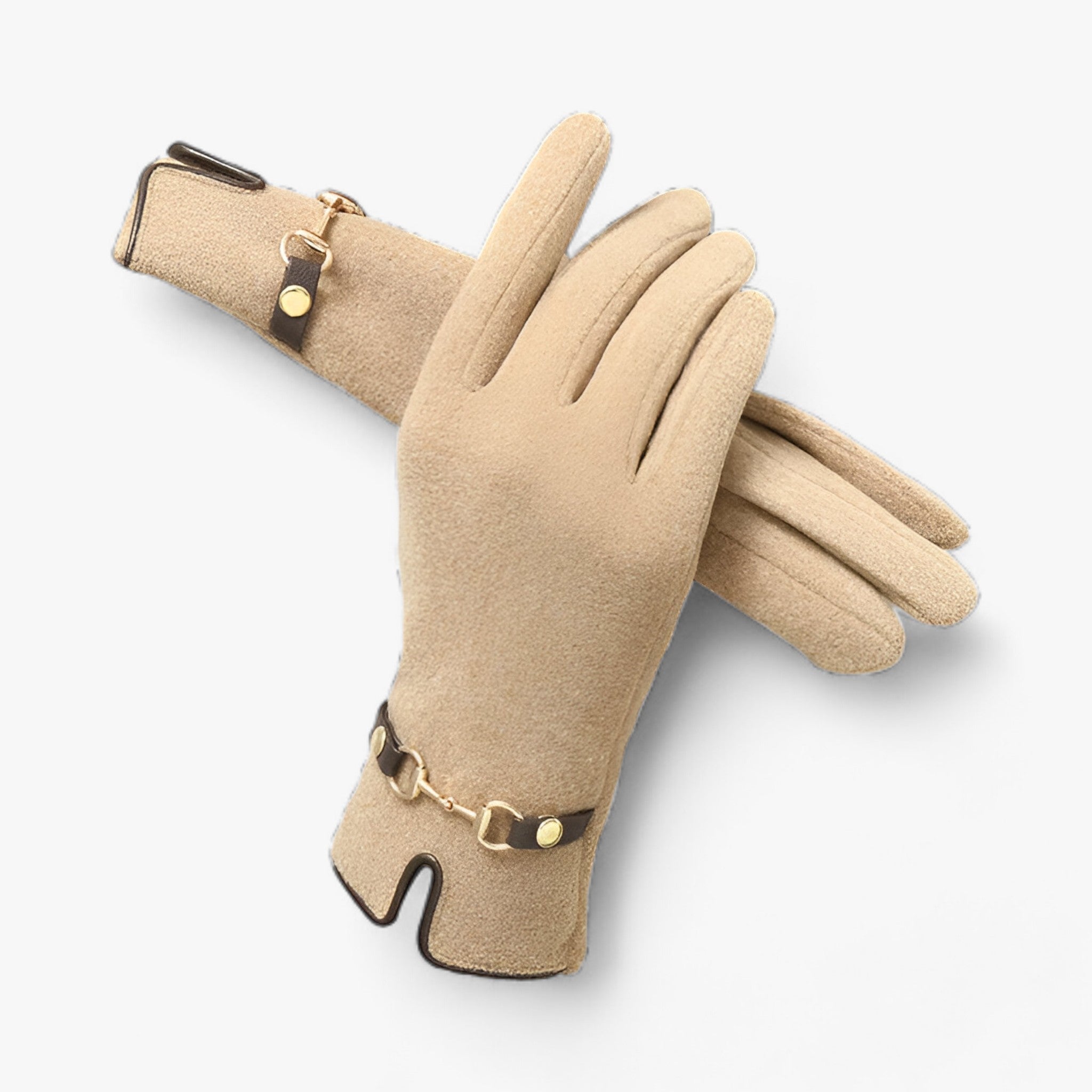 Gloves : Handschoenen Zwart - FrostElegance - Winter Touchscreen in Khaki Eén maat van Pantino