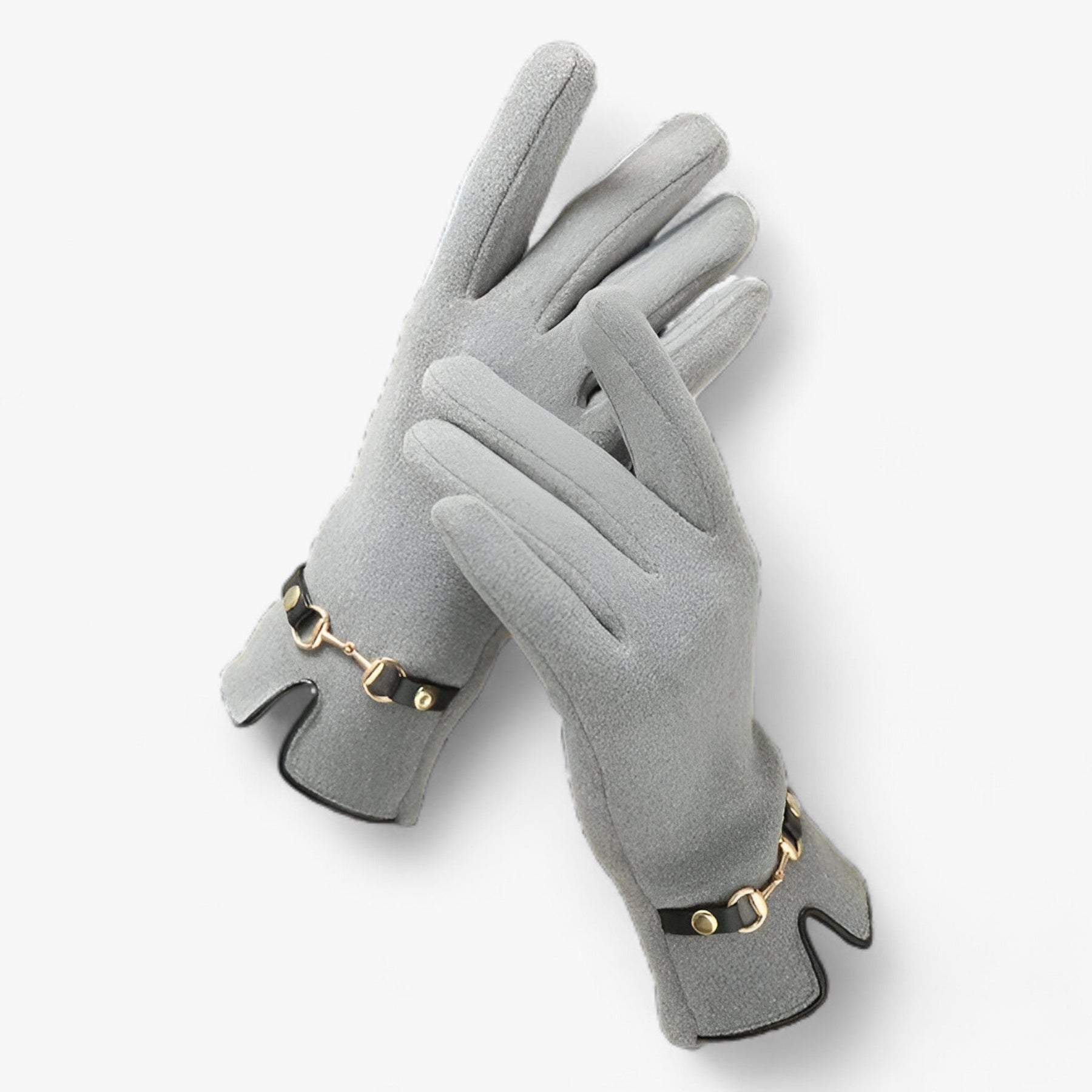 Gloves : Handschoenen Zwart - FrostElegance - Winter Touchscreen in Grijs Eén maat van Pantino