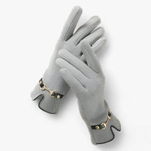 Gloves : Handschoenen Zwart - FrostElegance - Winter Touchscreen in Grijs Eén maat van Pantino