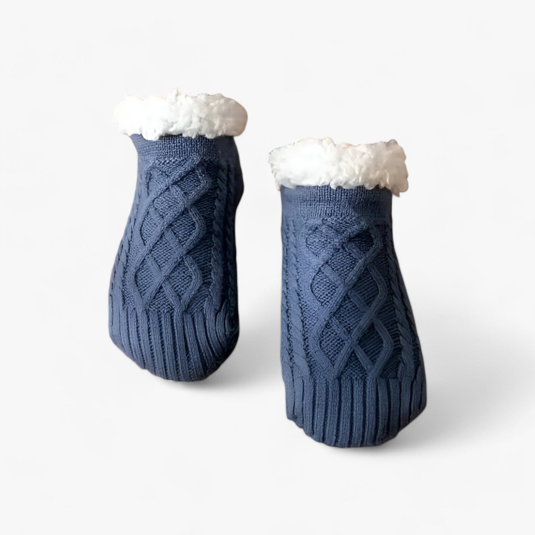 Socks : Sokken Marineblauw-Jacquard - Flauschige Thermosokken - Gezellige Warmte en Antislip (1 Paar + 1 Paar Gratis) in B IJsblauw van Pantino